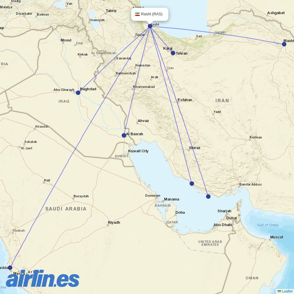 Sepehran at RAS route map