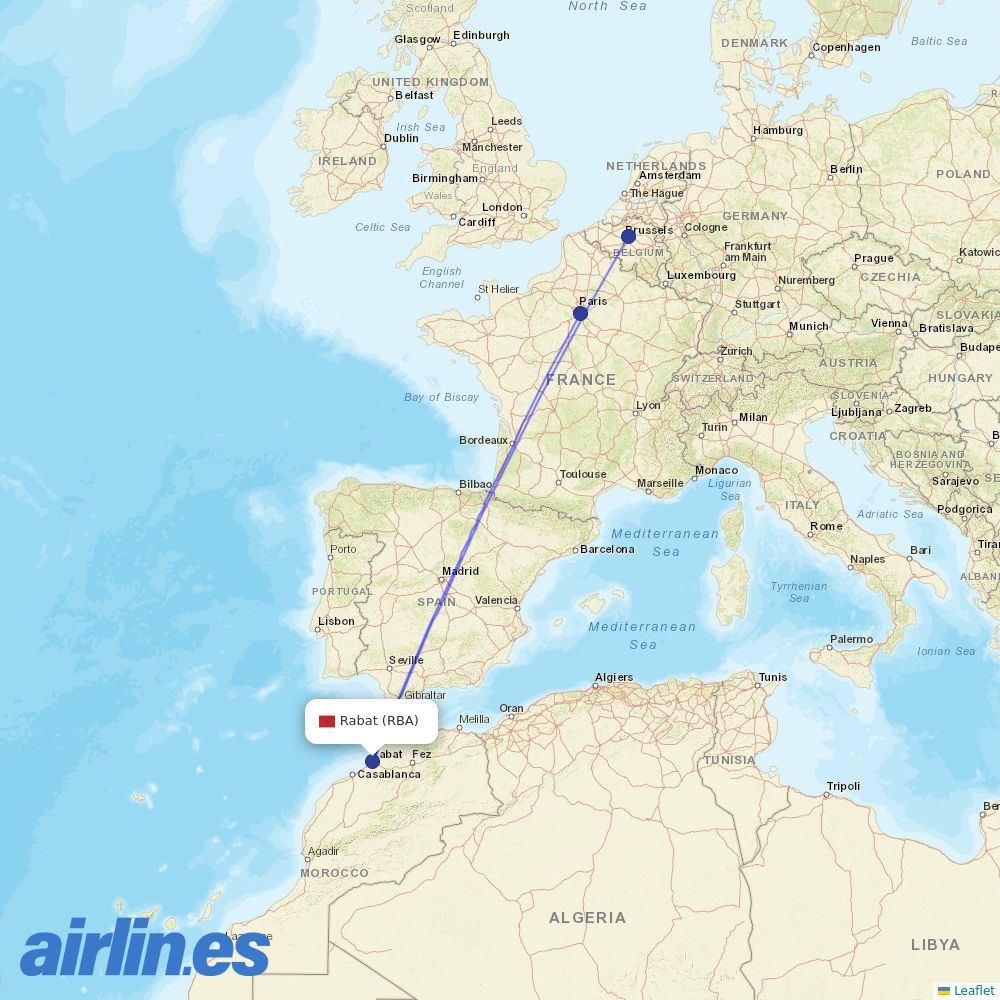 TUI fly Belgium from Sale destination map