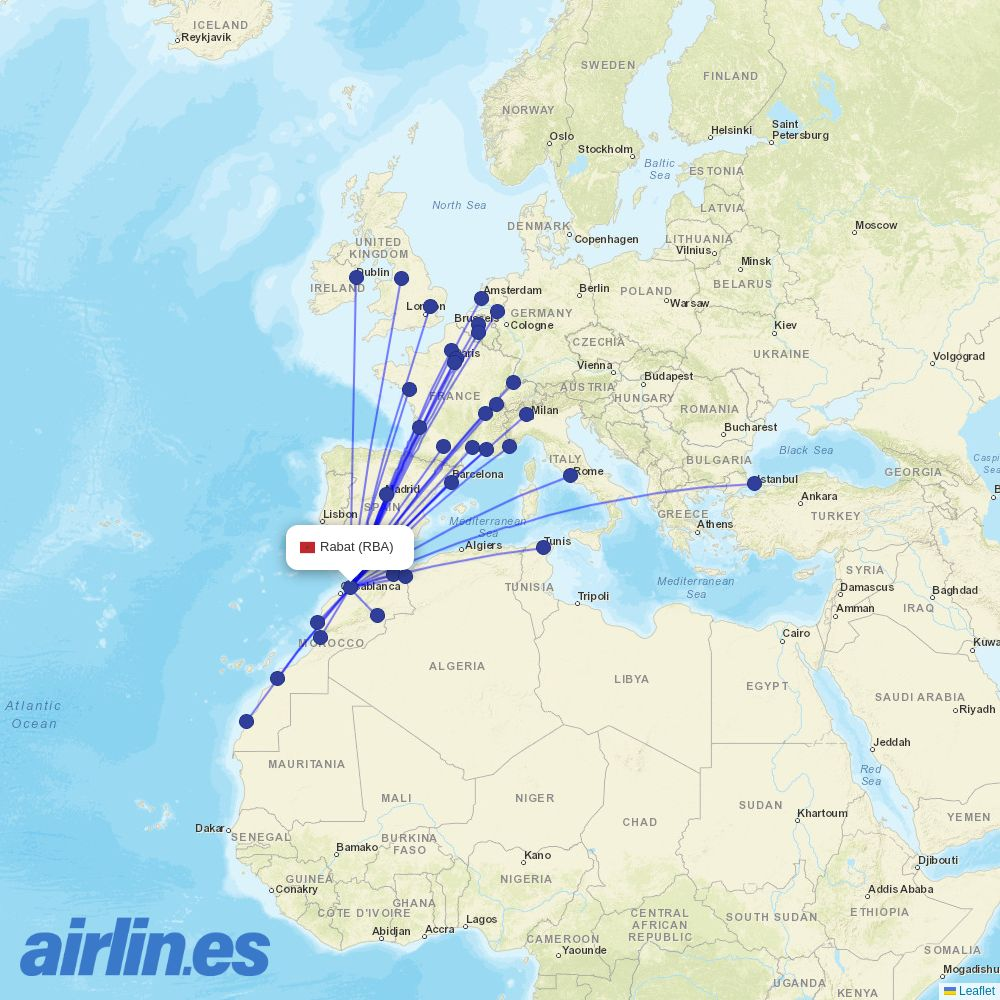 easyJet from Sale destination map
