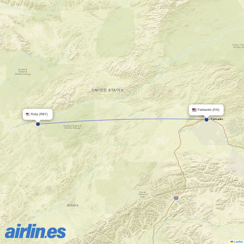 Everts Air from Ruby Airport destination map
