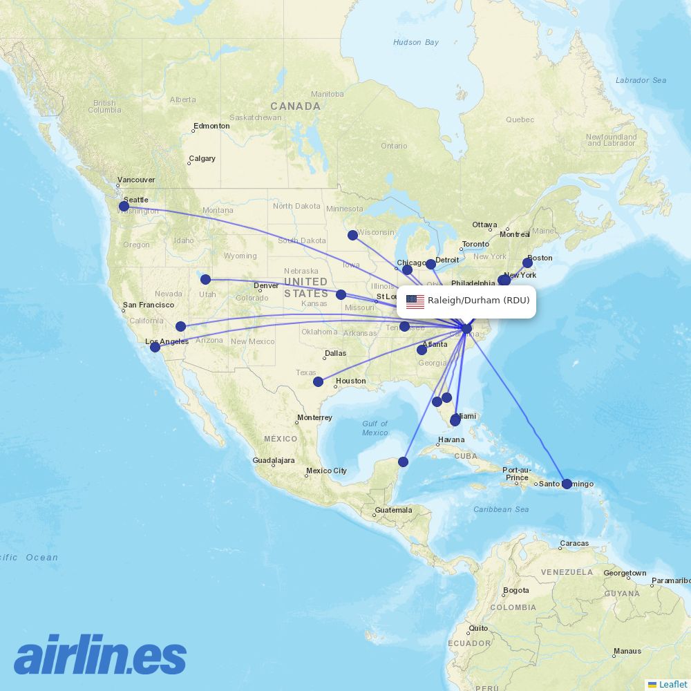 Delta at RDU route map