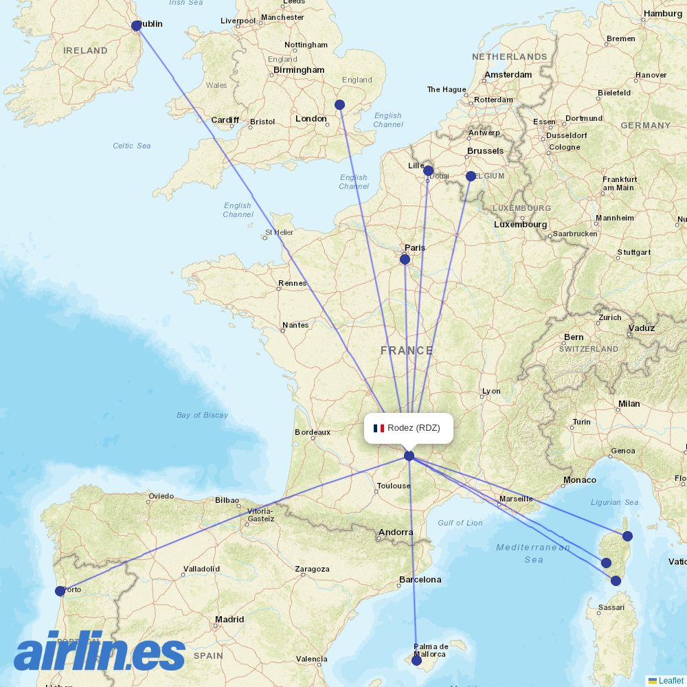 Volotea from Marcillac destination map