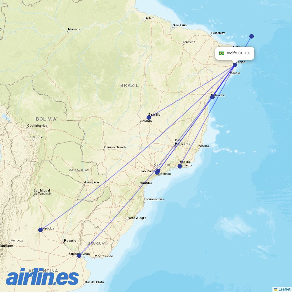 Gol at REC route map