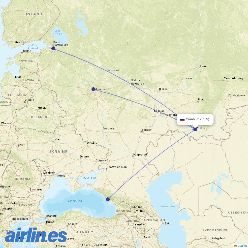 Smartavia at REN route map