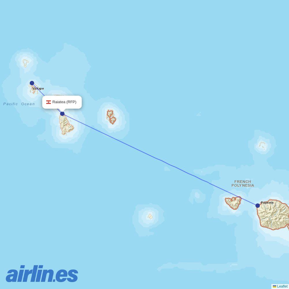 Air Moana from Raiatea destination map