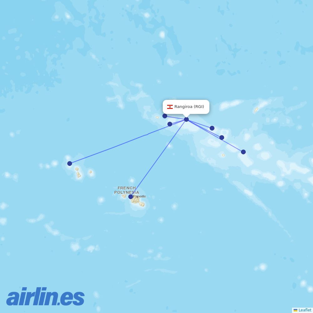 Air Tahiti at RGI route map