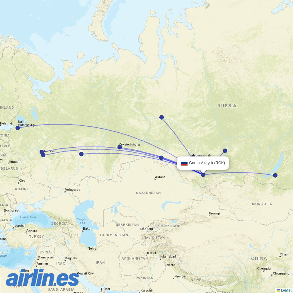 UVT Aero at RGK route map