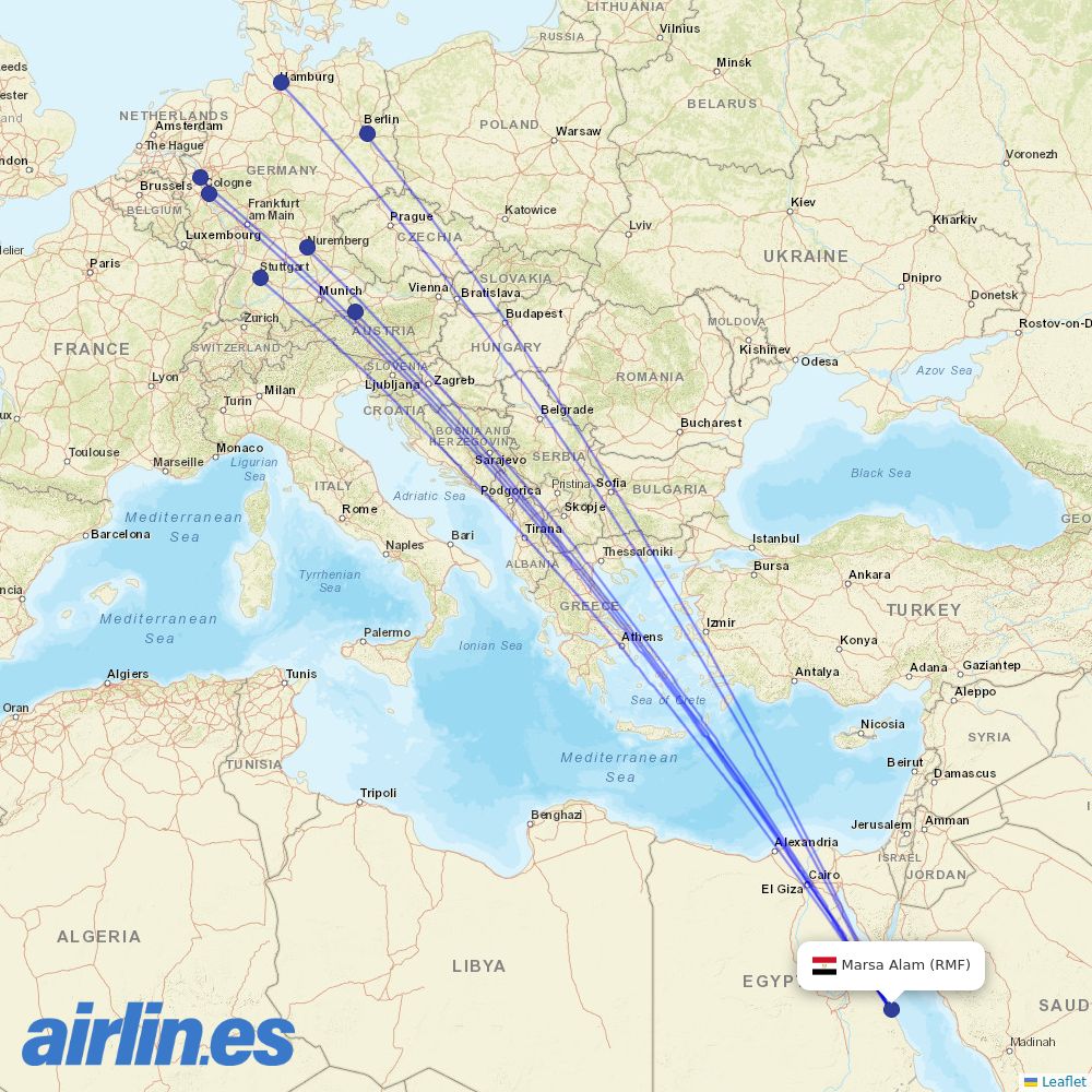 Eurowings from Marsa Alam Airport destination map