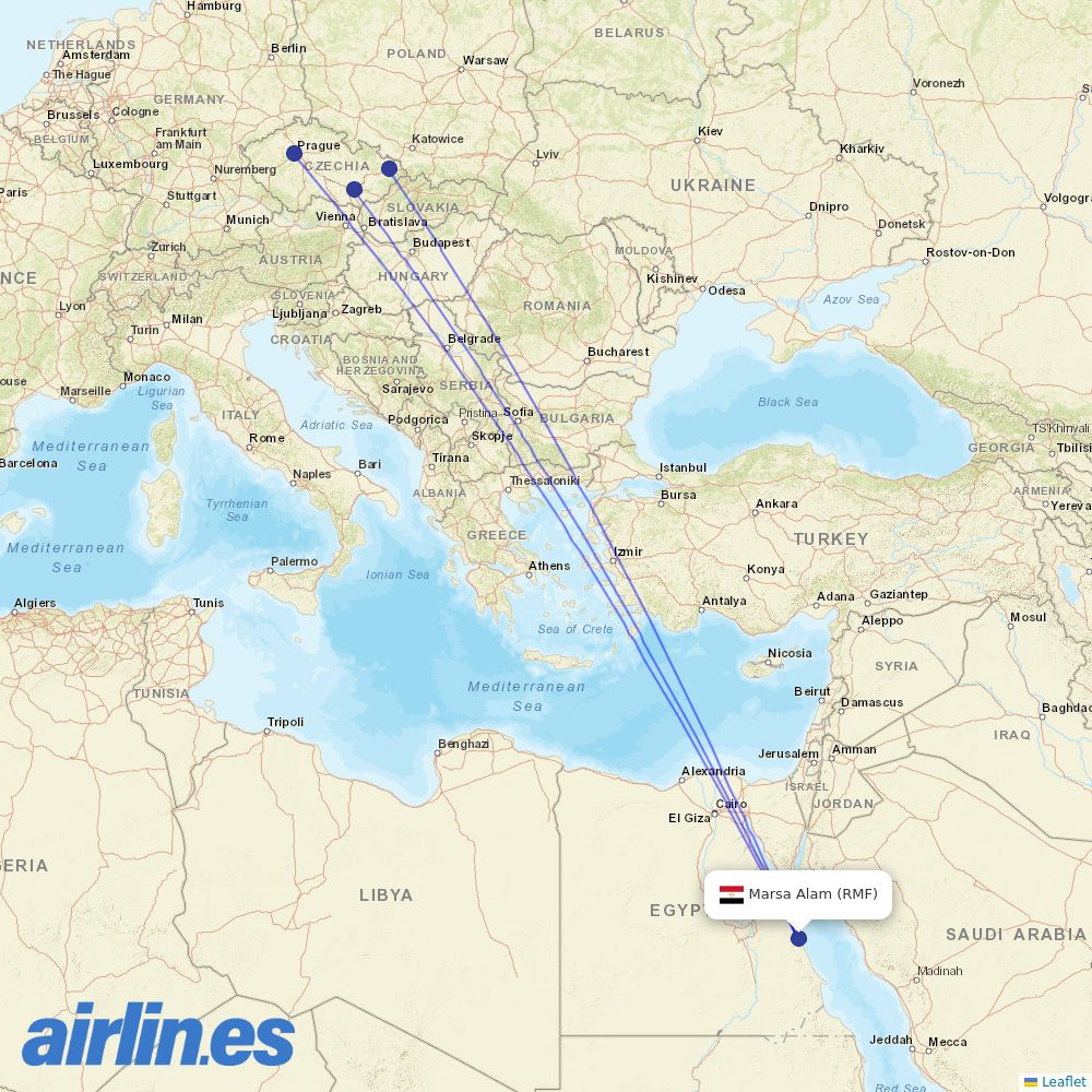 SmartWings from Marsa Alam Airport destination map