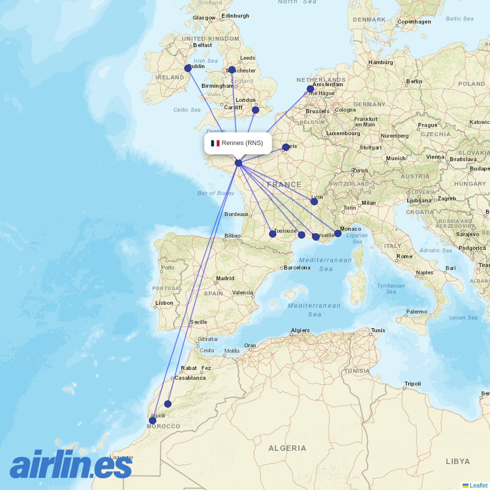 Twin Jet from St Jacques destination map
