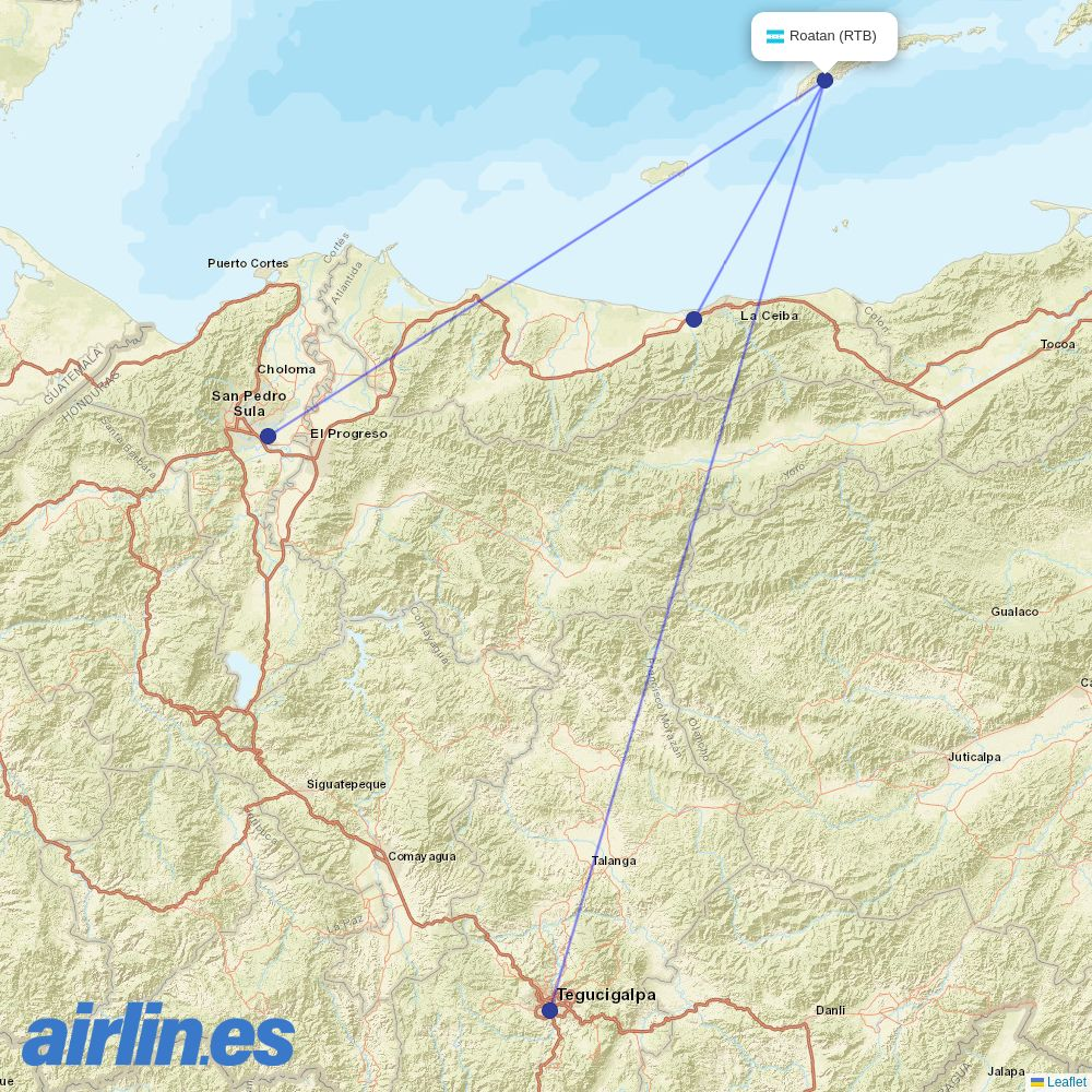  from Roatan destination map