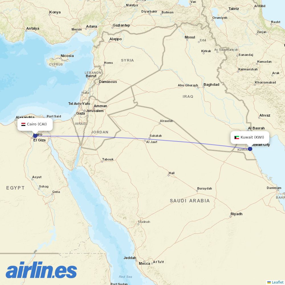 Nile Air at RUH route map