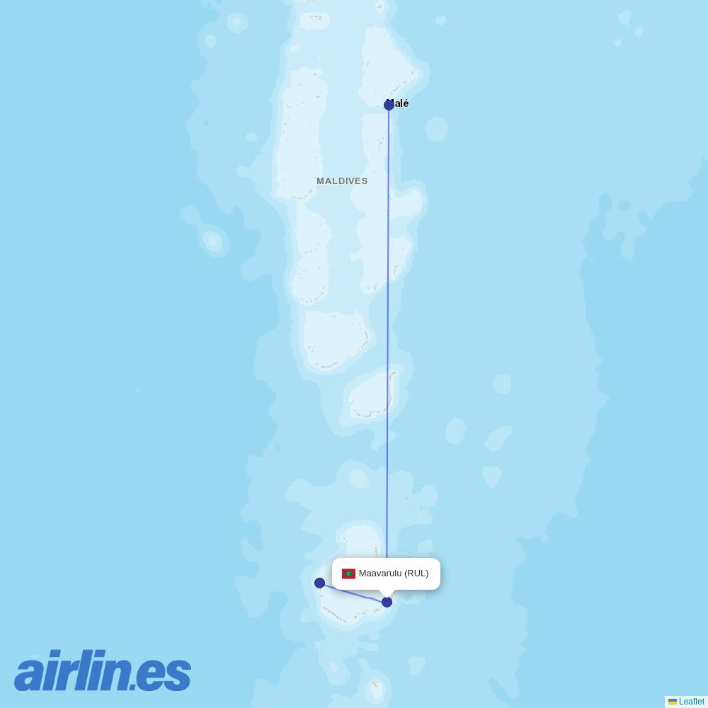Maldivian from Maavarulu Airport destination map