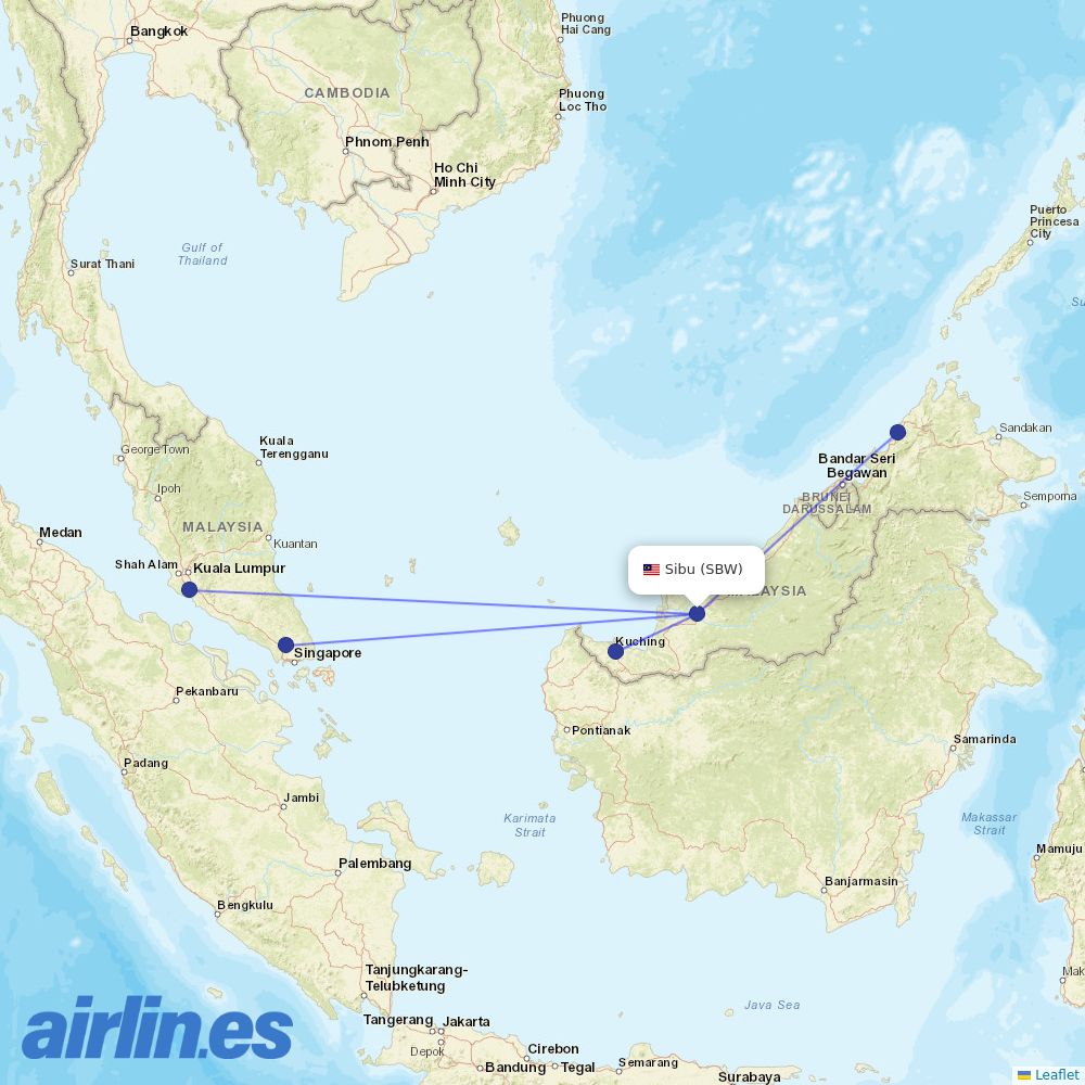 AirAsia at SBW route map