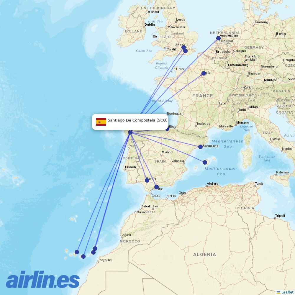 Vueling at SCQ route map