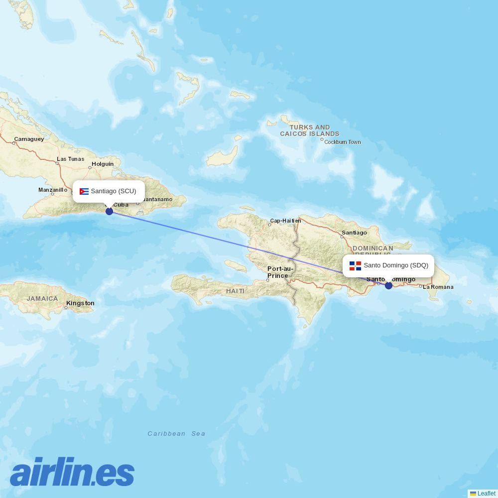 SKYhigh Dominicana at SCU route map