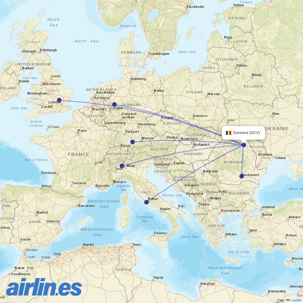 Wizz Air Malta from Salcea destination map