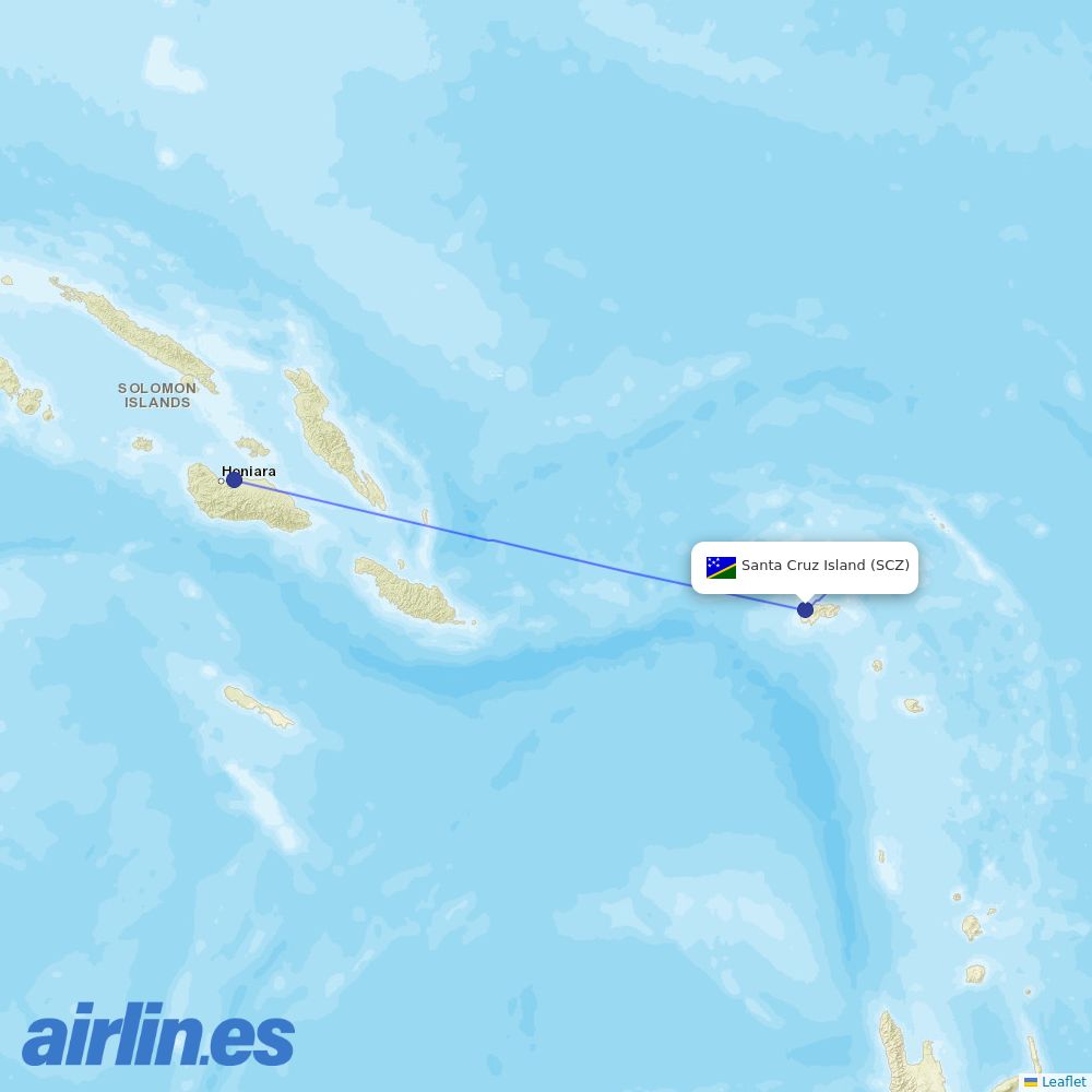 Solomon Airlines at SCZ route map