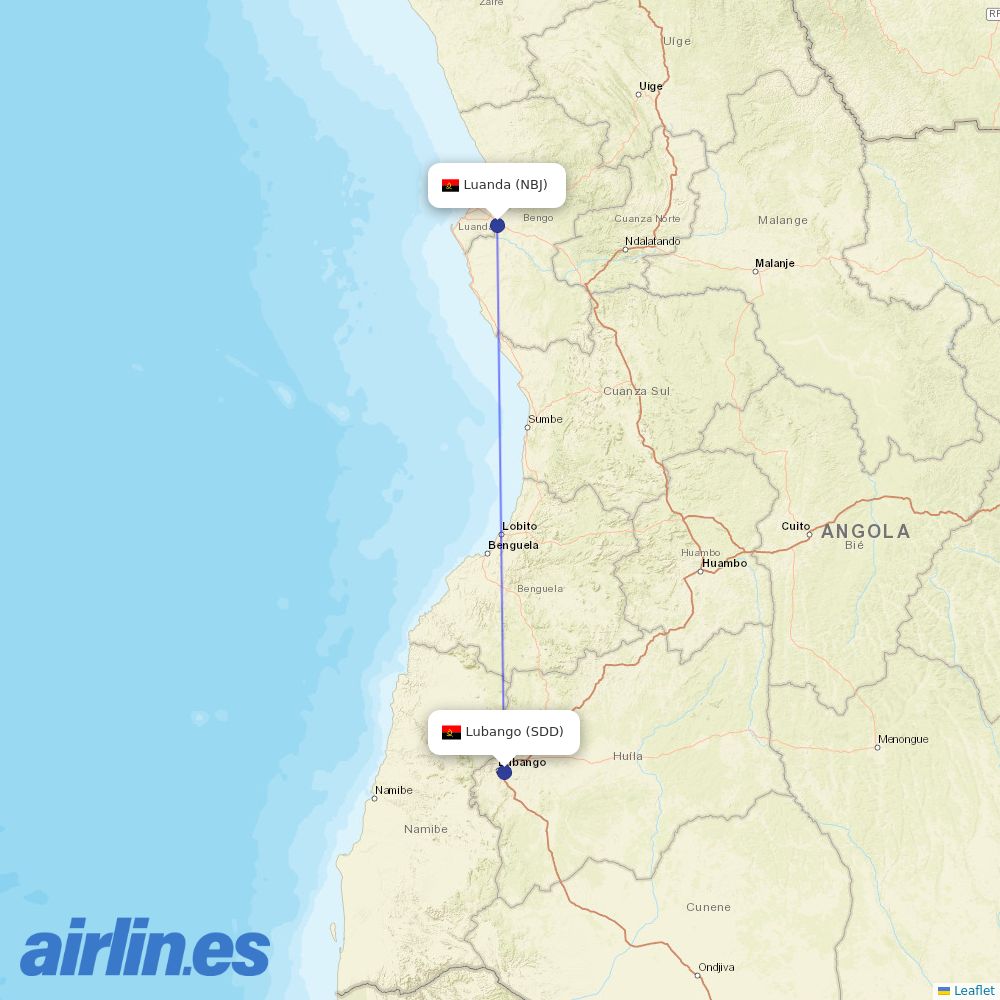 TAAG at SDD route map