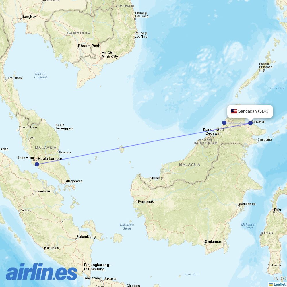 AirAsia at SDK route map