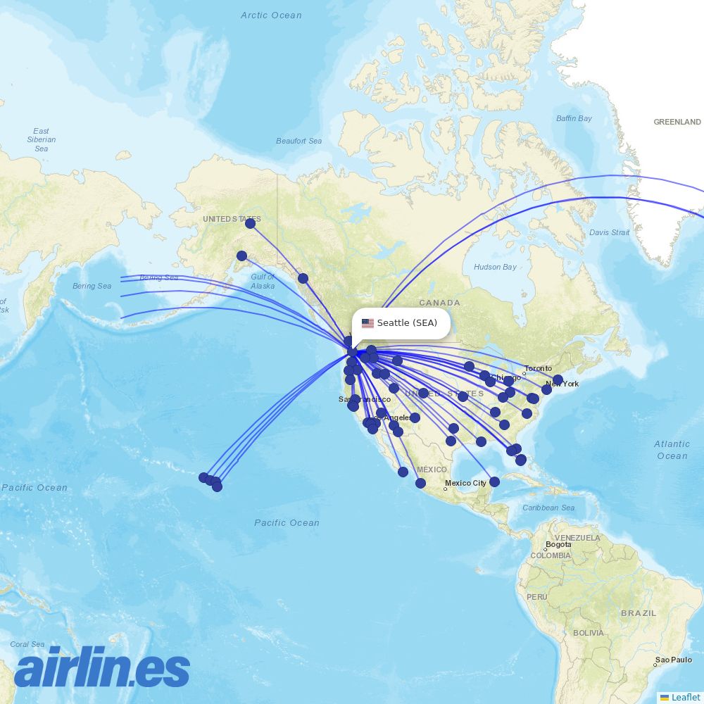 Delta at SEA route map