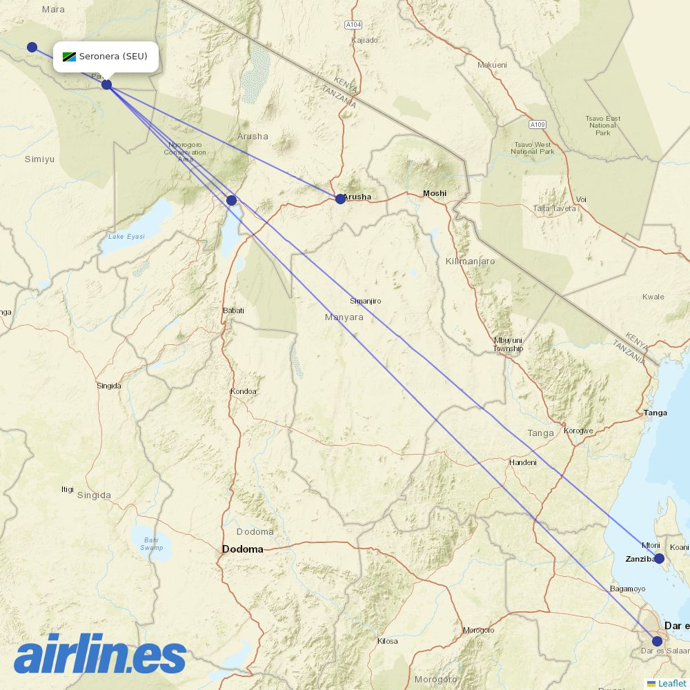 Auric Air at SEU route map