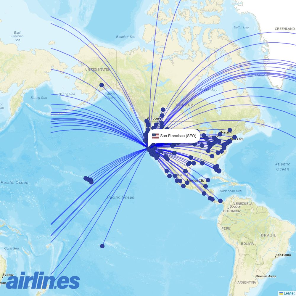 Zipair at SFO route map