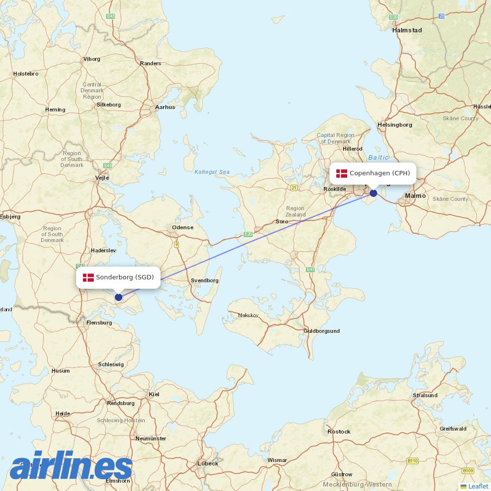 Air Alsie at SGD route map