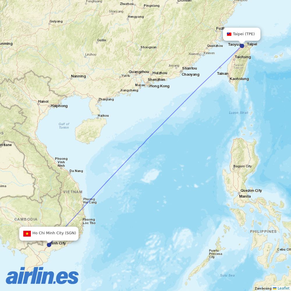 Starlux at SGN route map