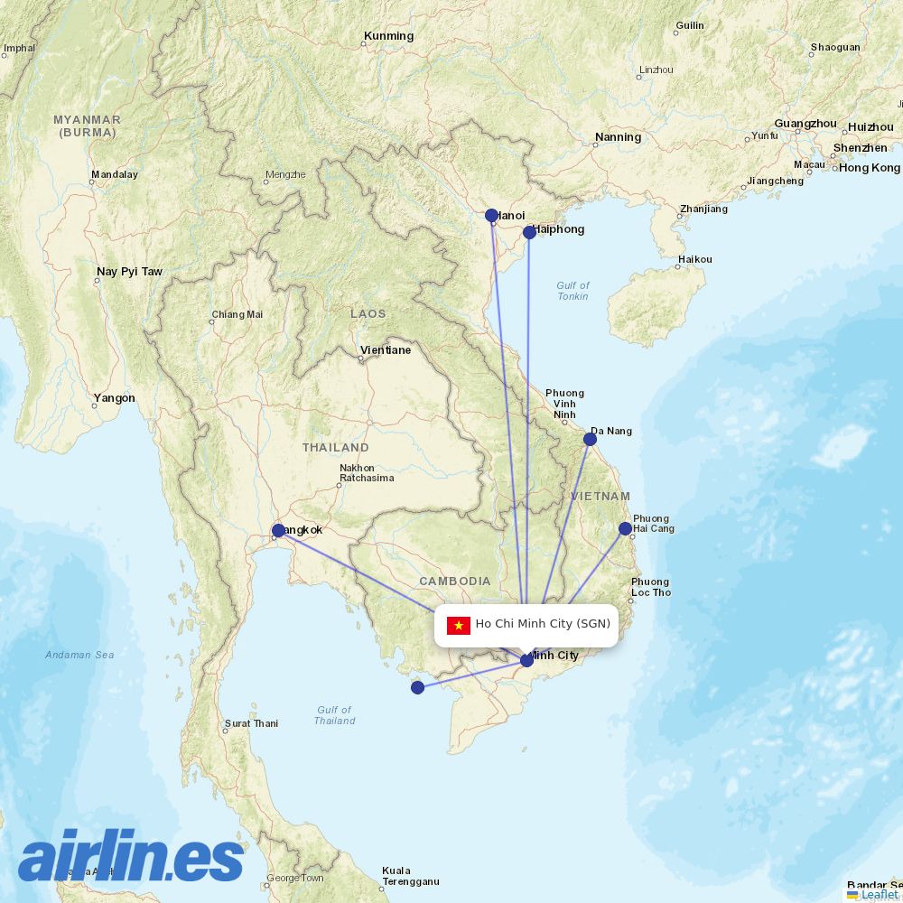 Bamboo Airways at SGN route map