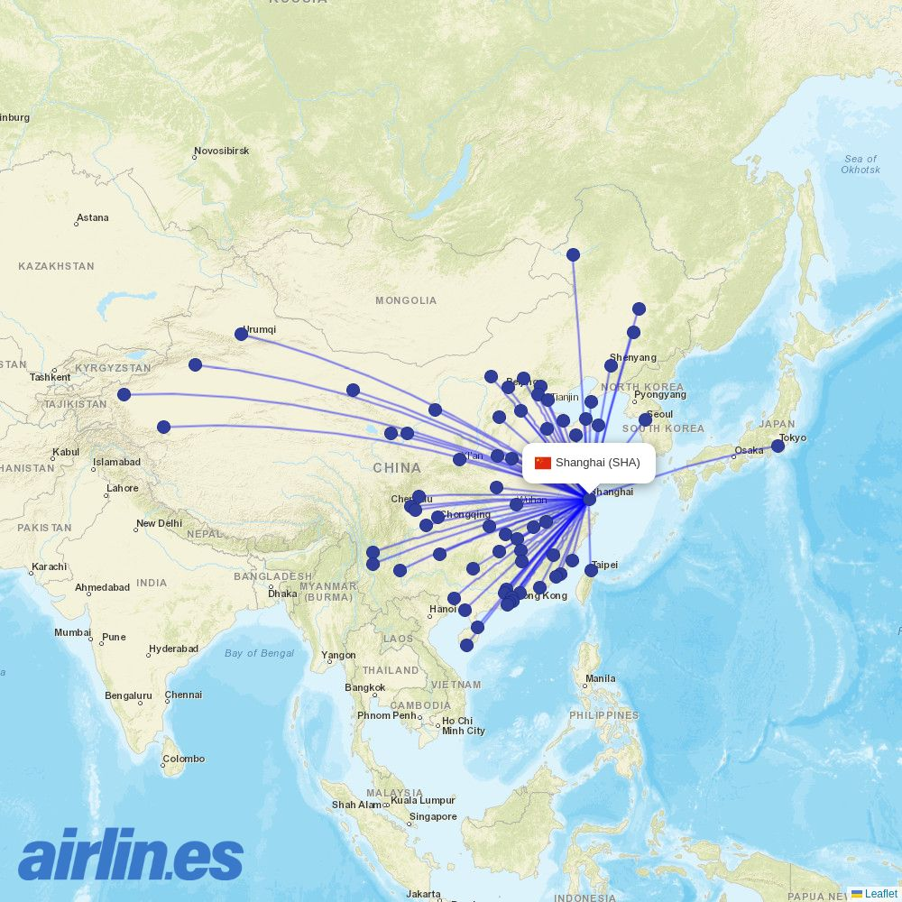 Air Macau at SHA route map