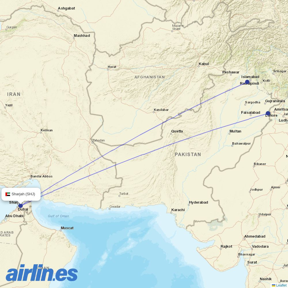 FJ at SHJ route map