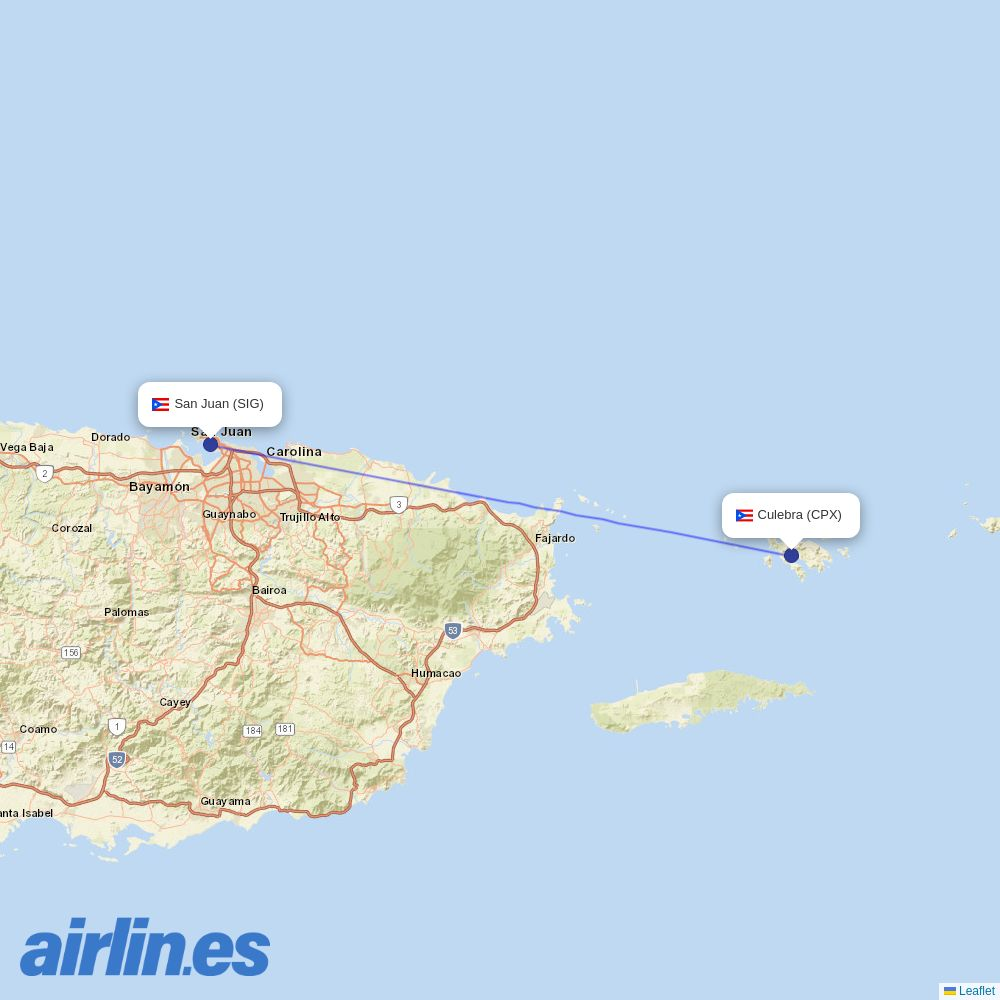 Air Flamenco from Fernando Luis Ribas Dominicci destination map