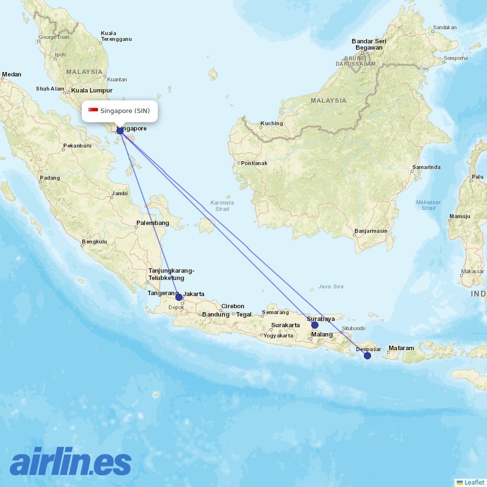 Garuda Indonesia at SIN route map