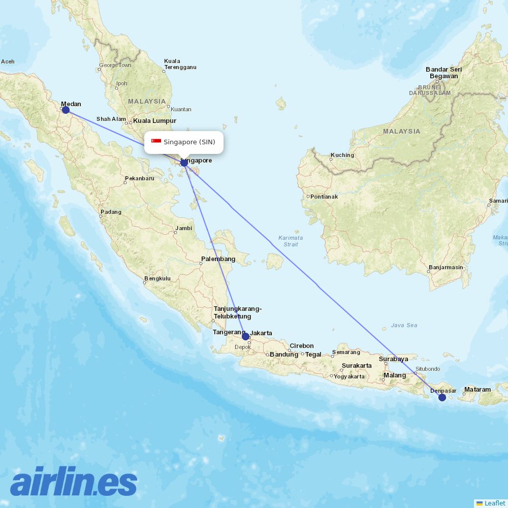 Batik Air at SIN route map