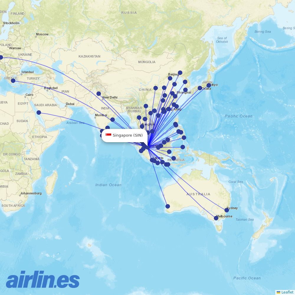 Scoot at SIN route map