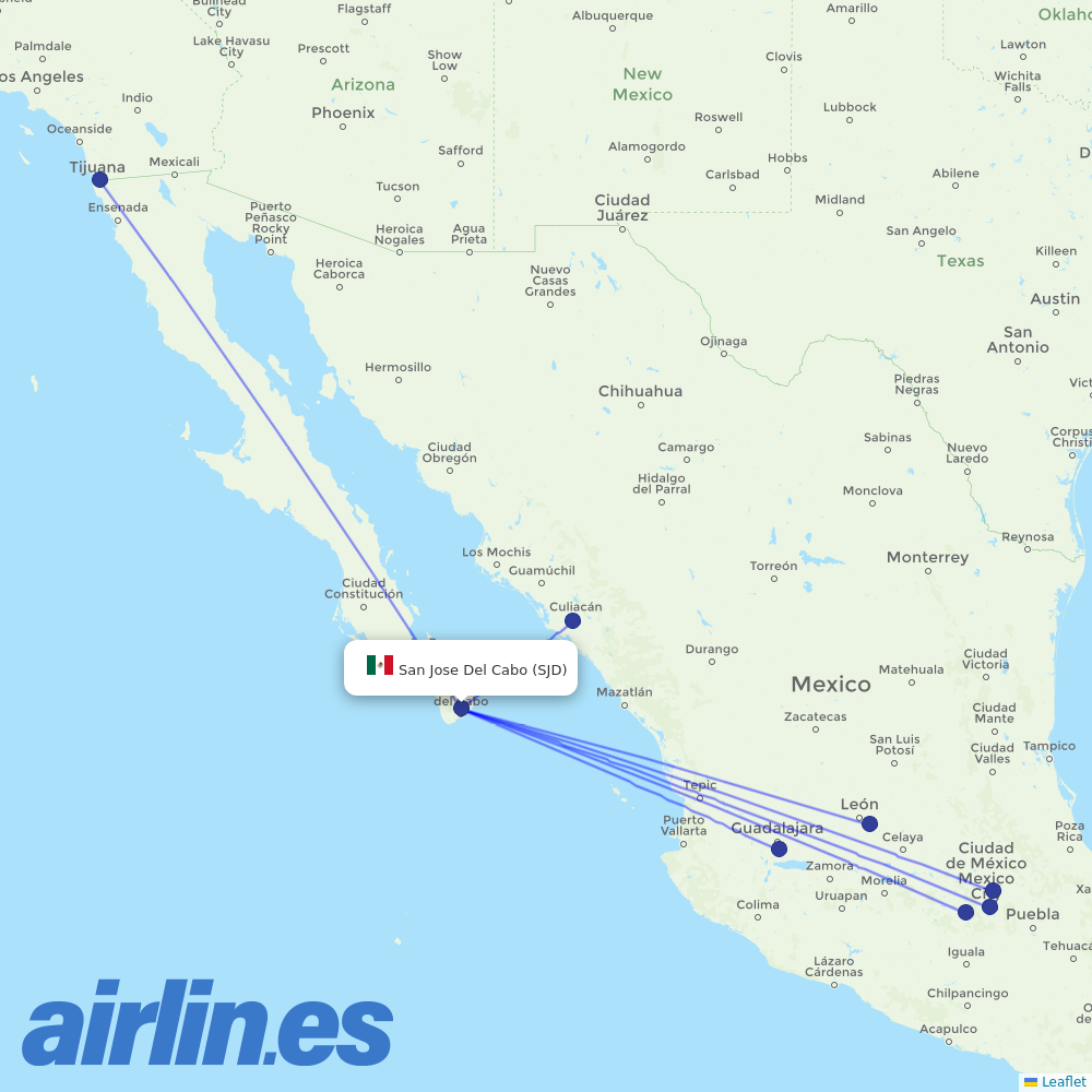 Volaris at SJD route map