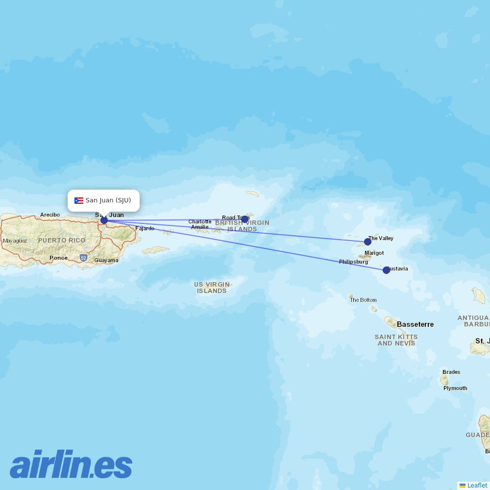 Tradewind Aviation at SJU route map