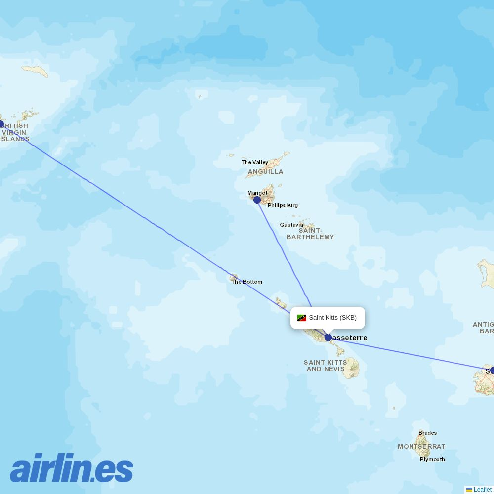 LIAT20 at SKB route map