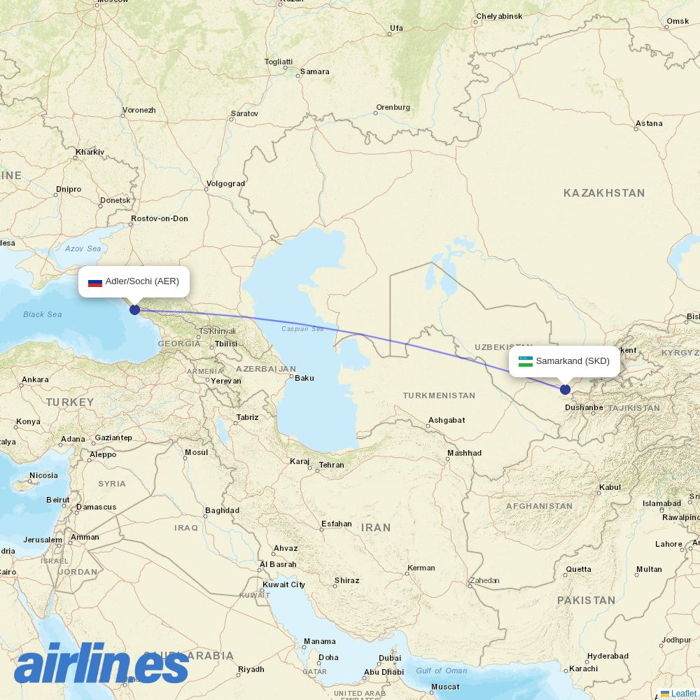 Azimuth at SKD route map