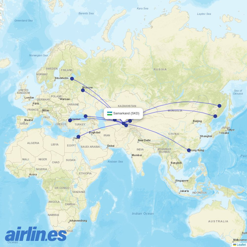 Centrum Air at SKD route map