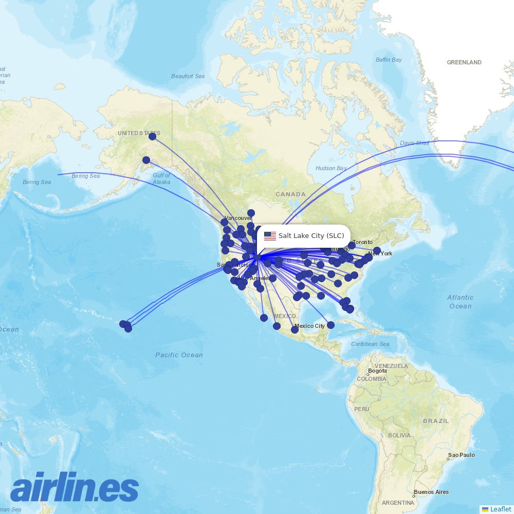 Delta at SLC route map
