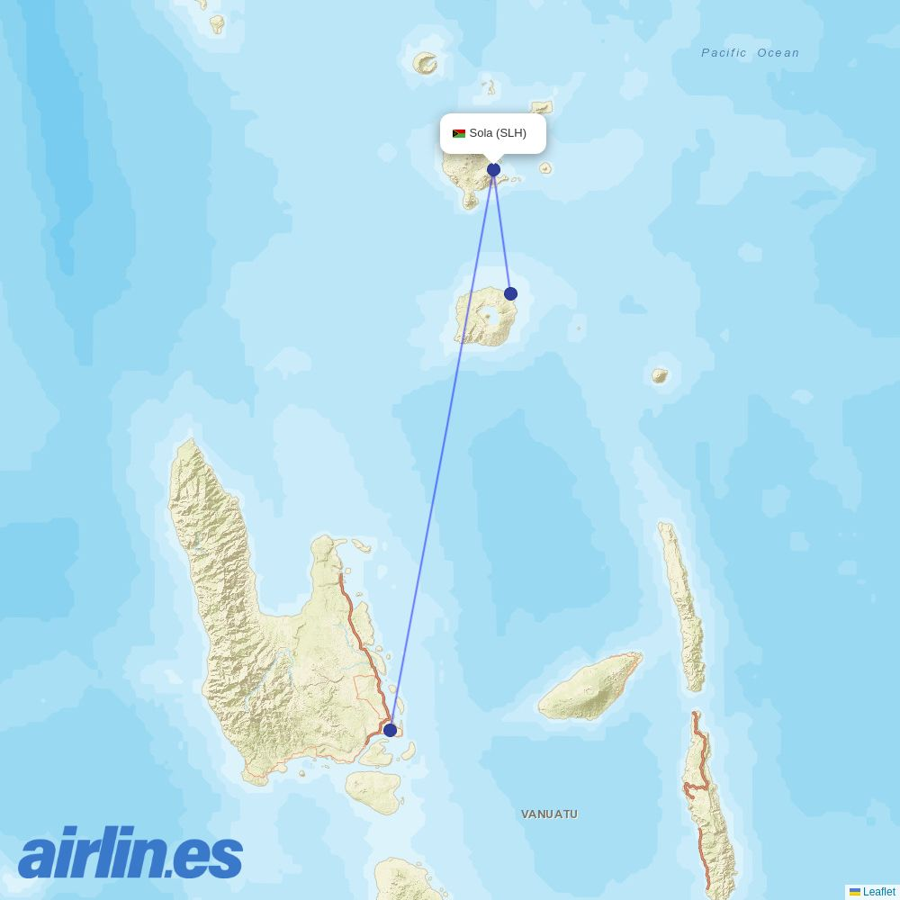 Air Vanuatu at SLH route map