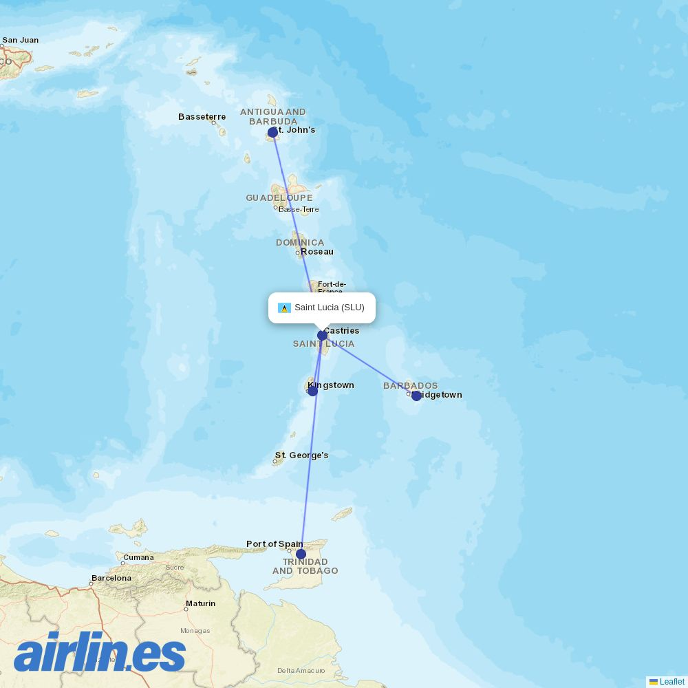 LIAT20 at SLU route map