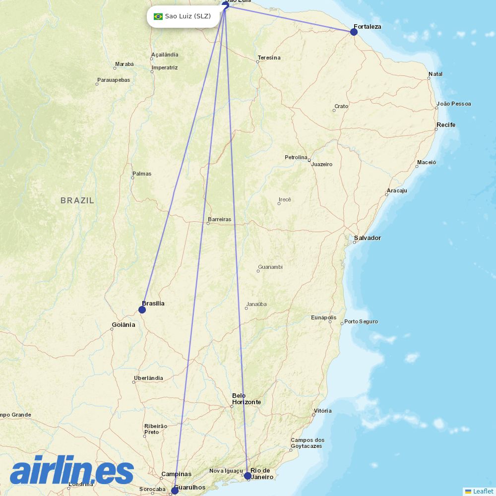 LATAM Airlines from Marechal Cunha Machado destination map