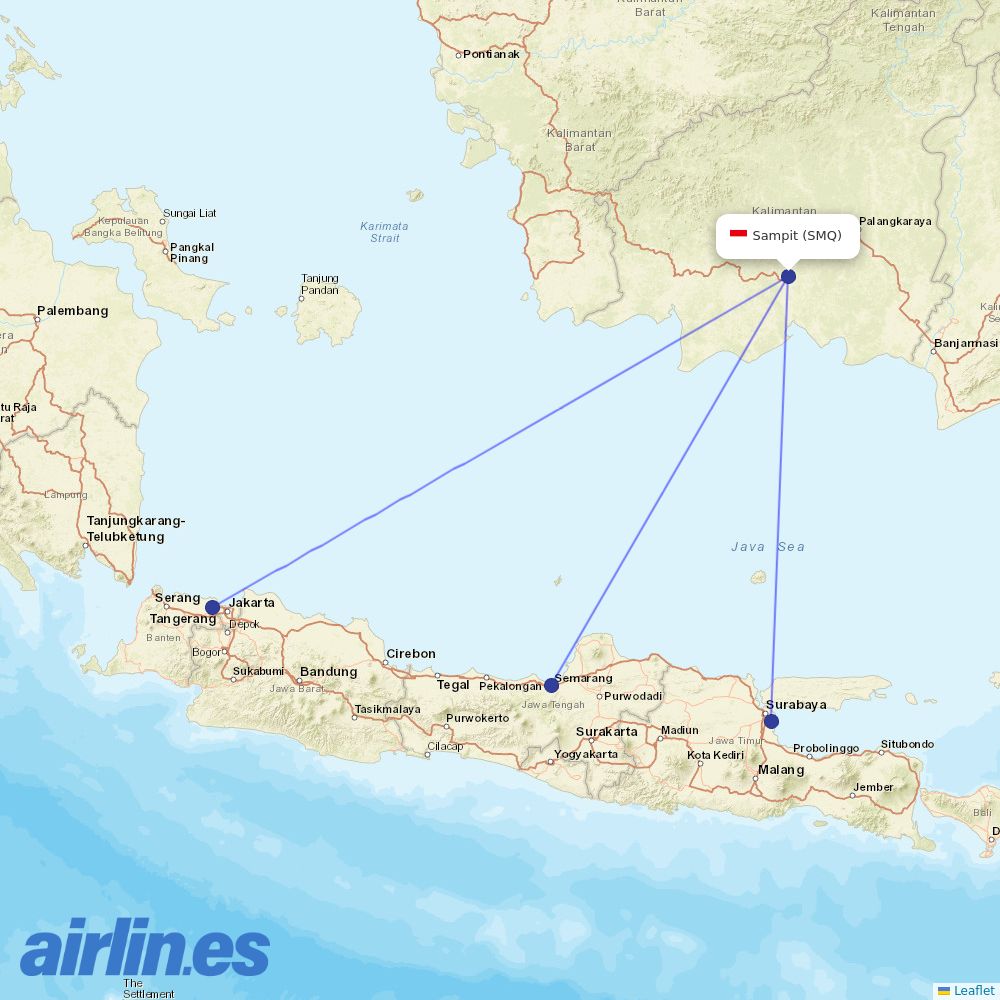 Nam Air at SMQ route map