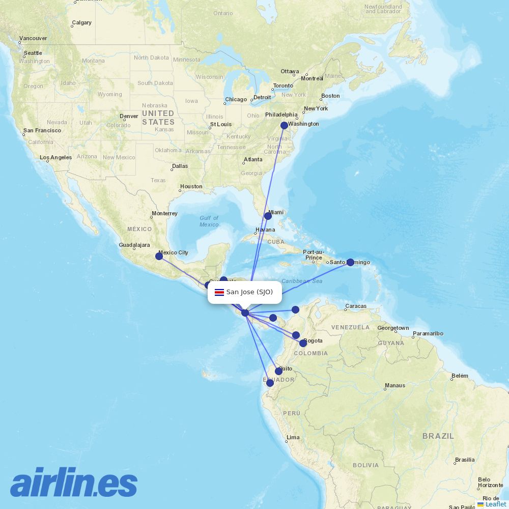 AVIANCA at SMR route map