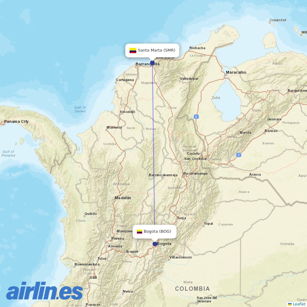 LATAM Airlines from Simon Bolivar destination map