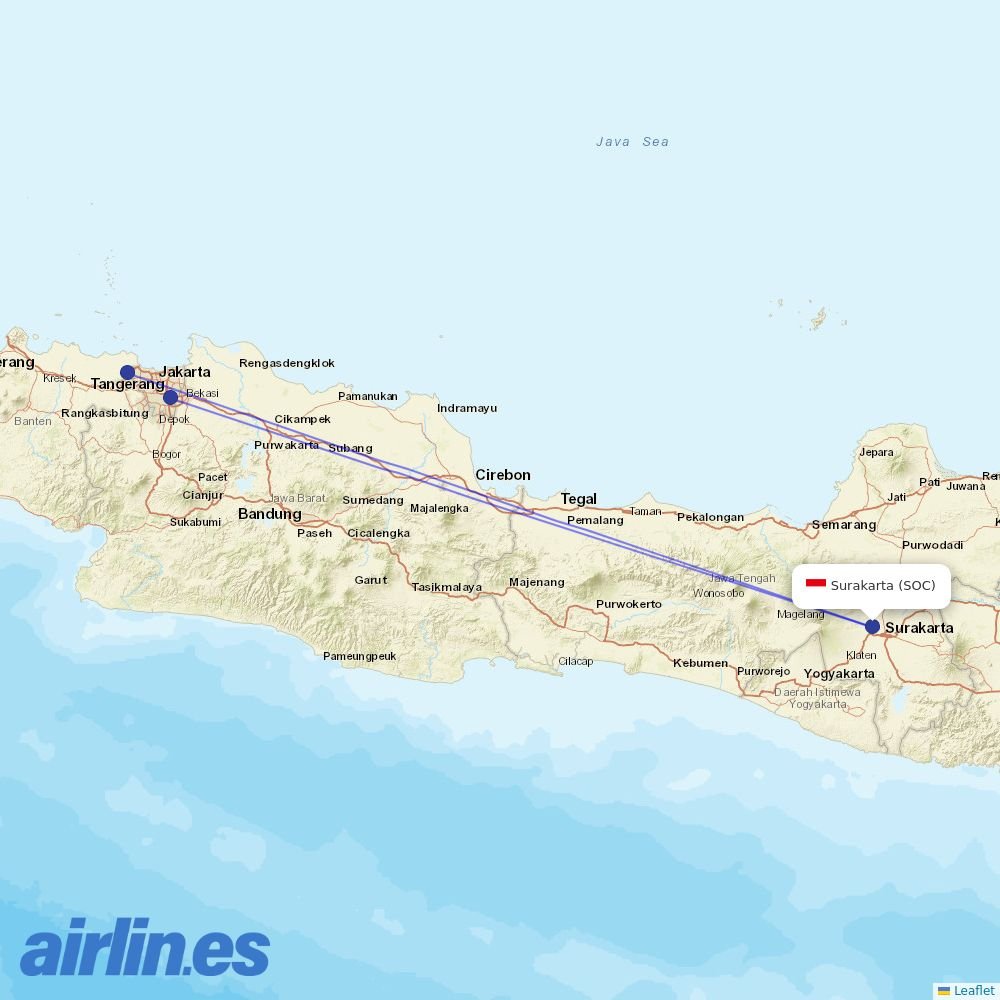 Batik Air at SOC route map