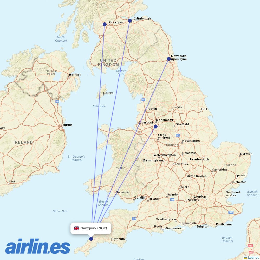 Loganair at SOU route map